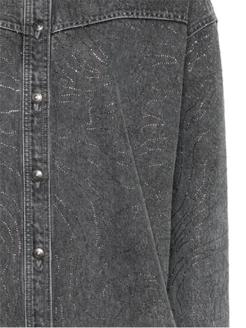 dark grey organic cotton washed denim shirt ROTATE BIRGERCHRISTENSEN | 113014D06BCR1540D06